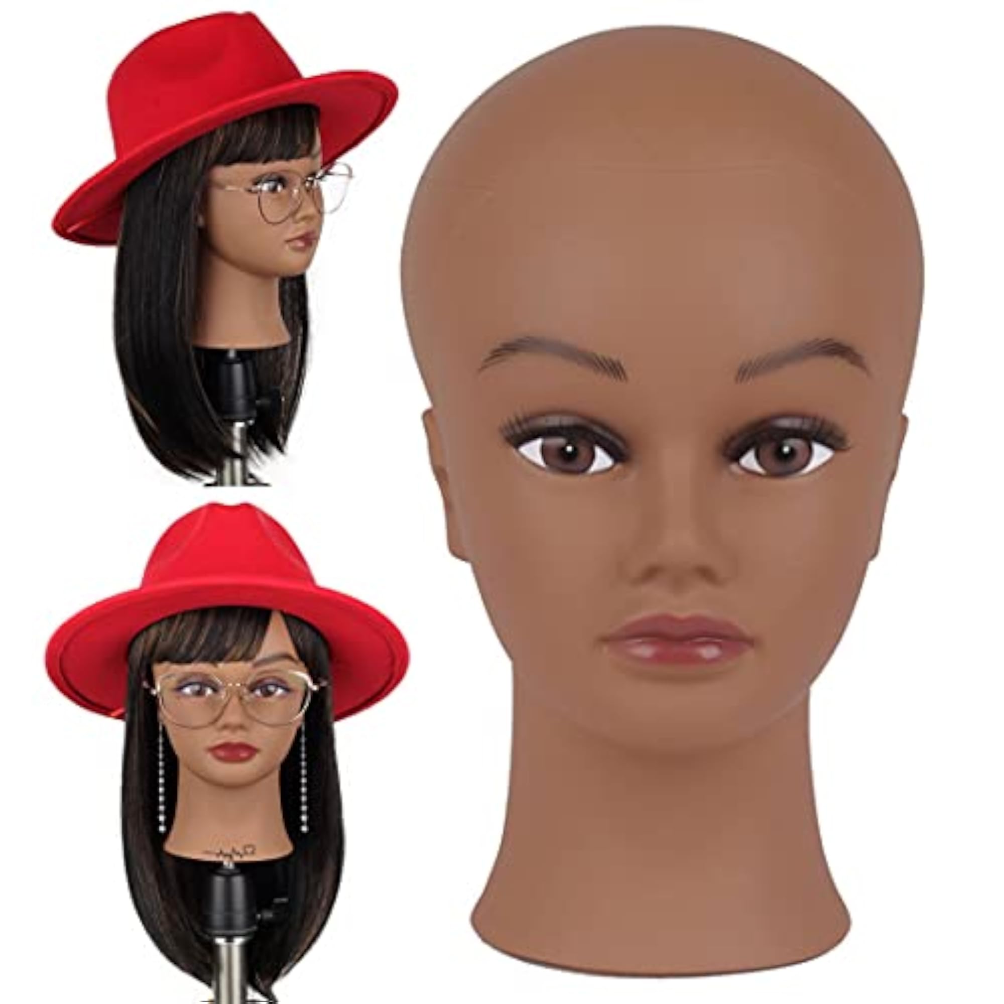 Bald Mannequin Head with Eyelash for Wig Display